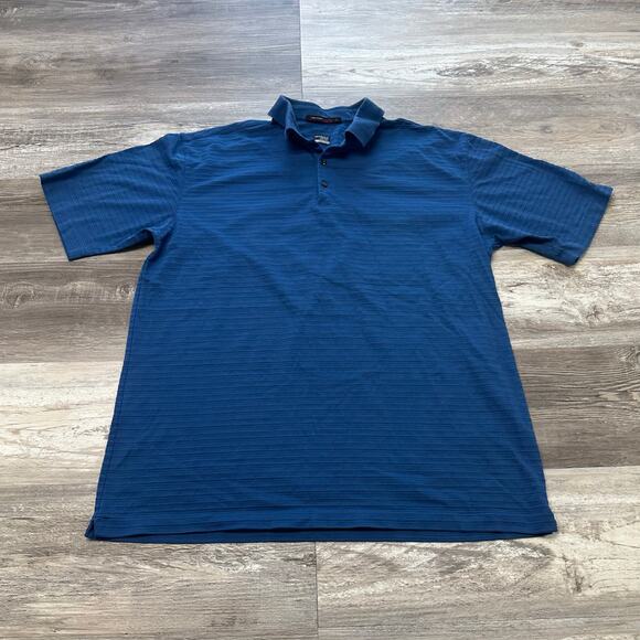 Nike Tiger Woods Polo Shirt Golf Collection‎ Blue Mens L Golf United Airlines - Picture 1 of 12